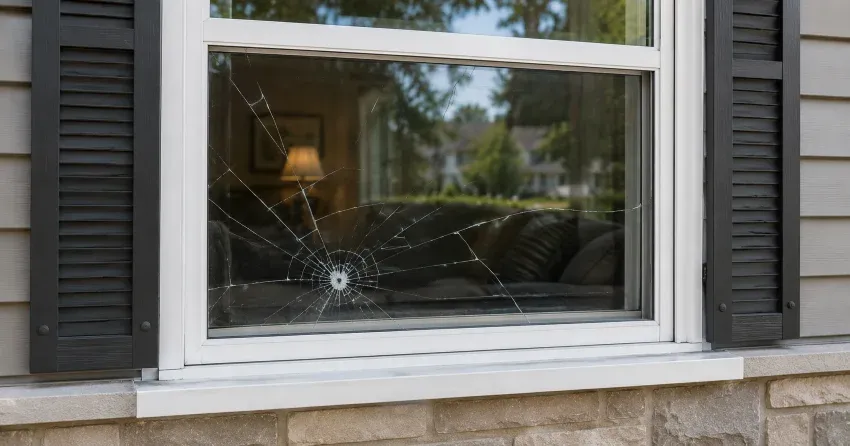 technician measuring window opening for emergency glass replacement Caldwell, Caledon