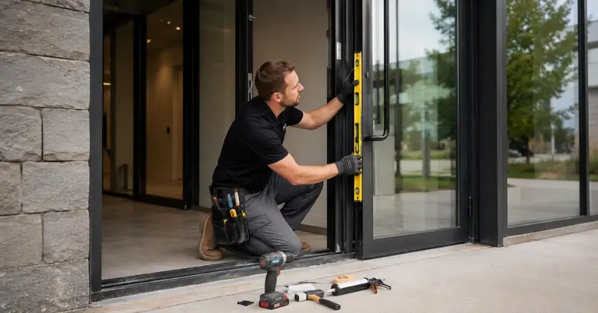 commercial glass door frame installation Alloa, Caledon