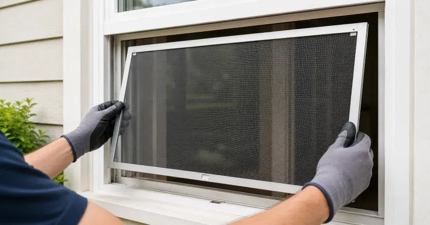 technician repairing a window sash and balance system in Caldwell, Caledon