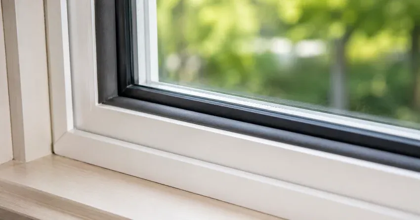 technician inspecting window weatherstripping for drafty window repair Queensgate, Caledon