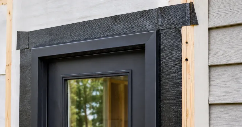 technician removing failed door flashing membrane in Terra Cotta, Caledon